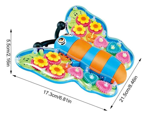 Mariposa Interactiva con Luces, Música y Engranajes Giratorios