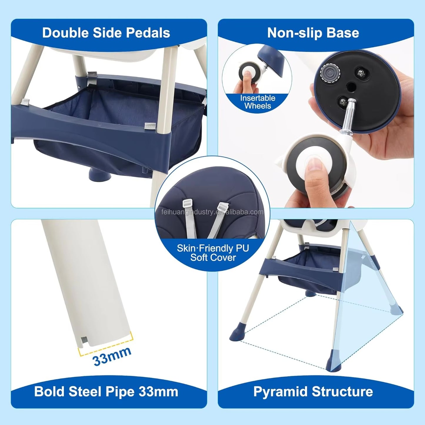 SILLAS COMEDOR BURBAY AZUL OSCURO