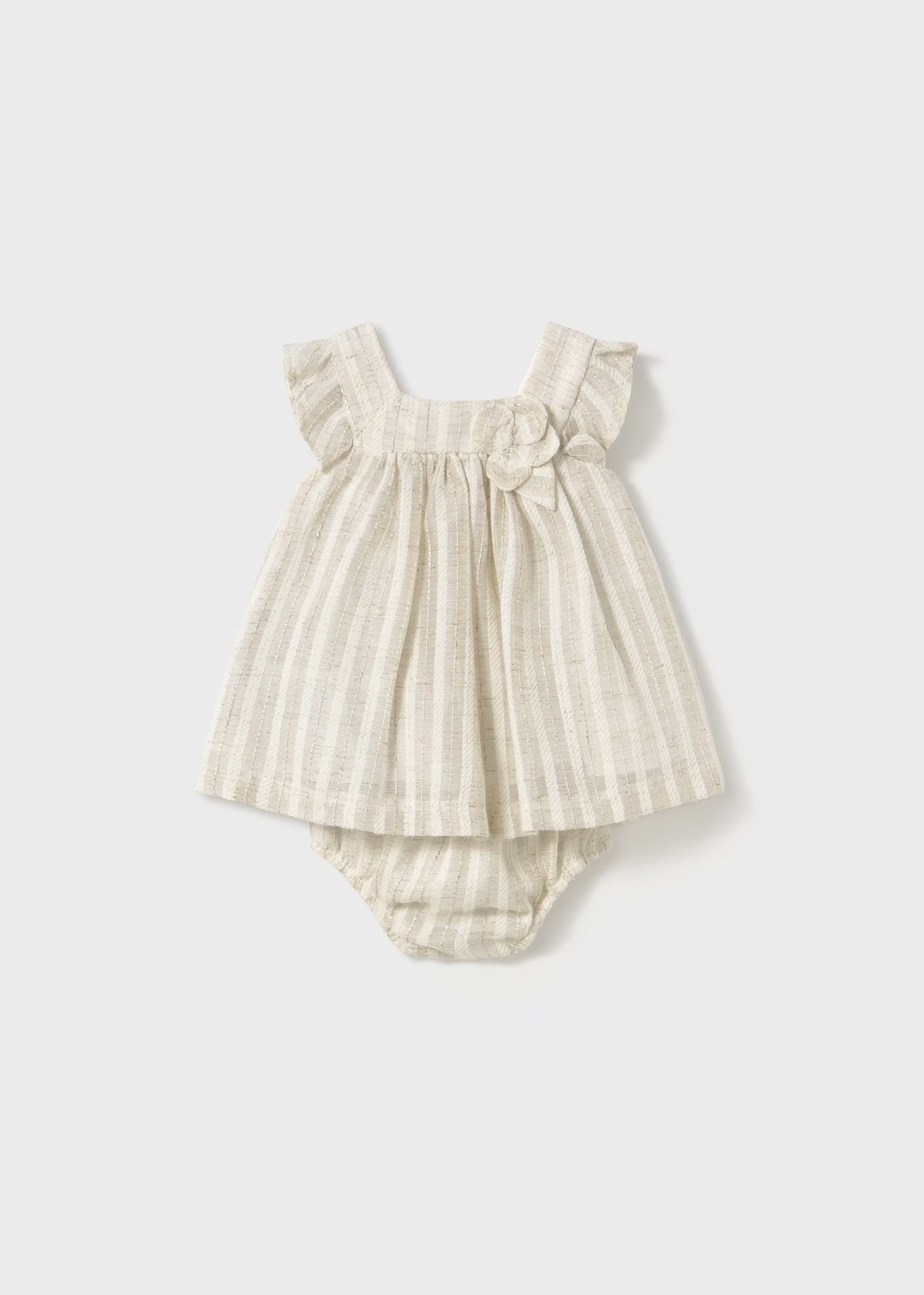 VESTIDO CON CUBREPAÑAL RAYAS EN LINO MAYORAL