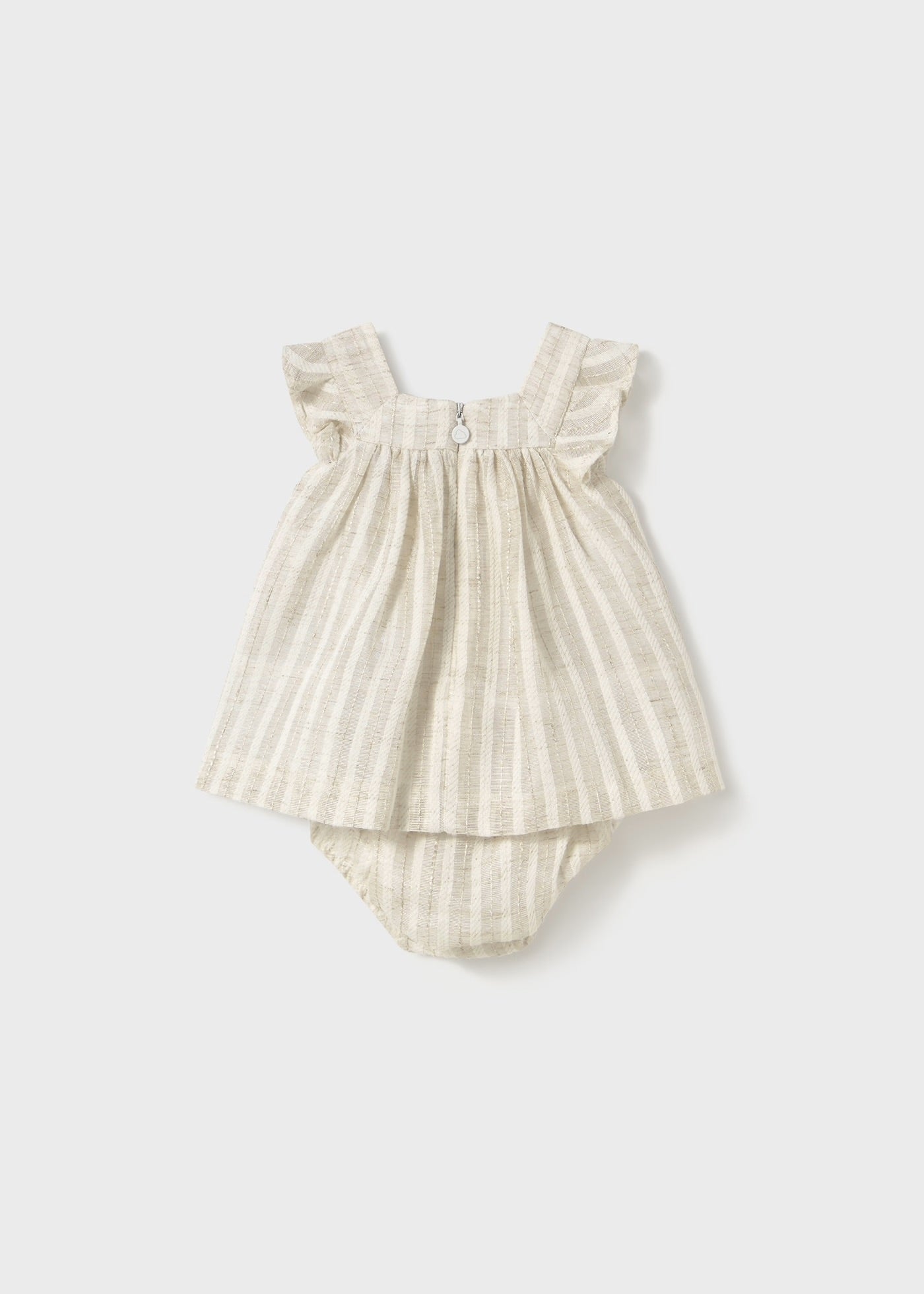 VESTIDO CON CUBREPAÑAL RAYAS EN LINO MAYORAL
