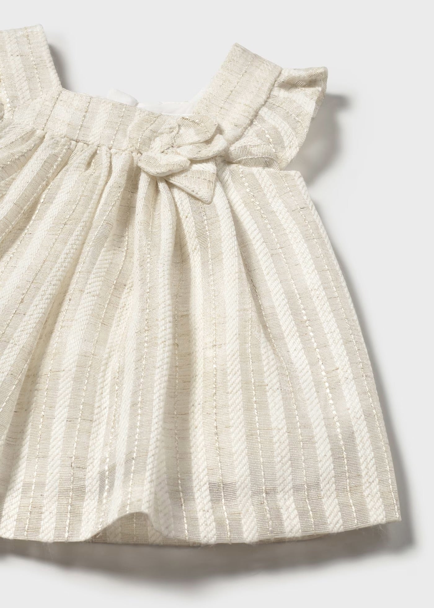 VESTIDO CON CUBREPAÑAL RAYAS EN LINO MAYORAL
