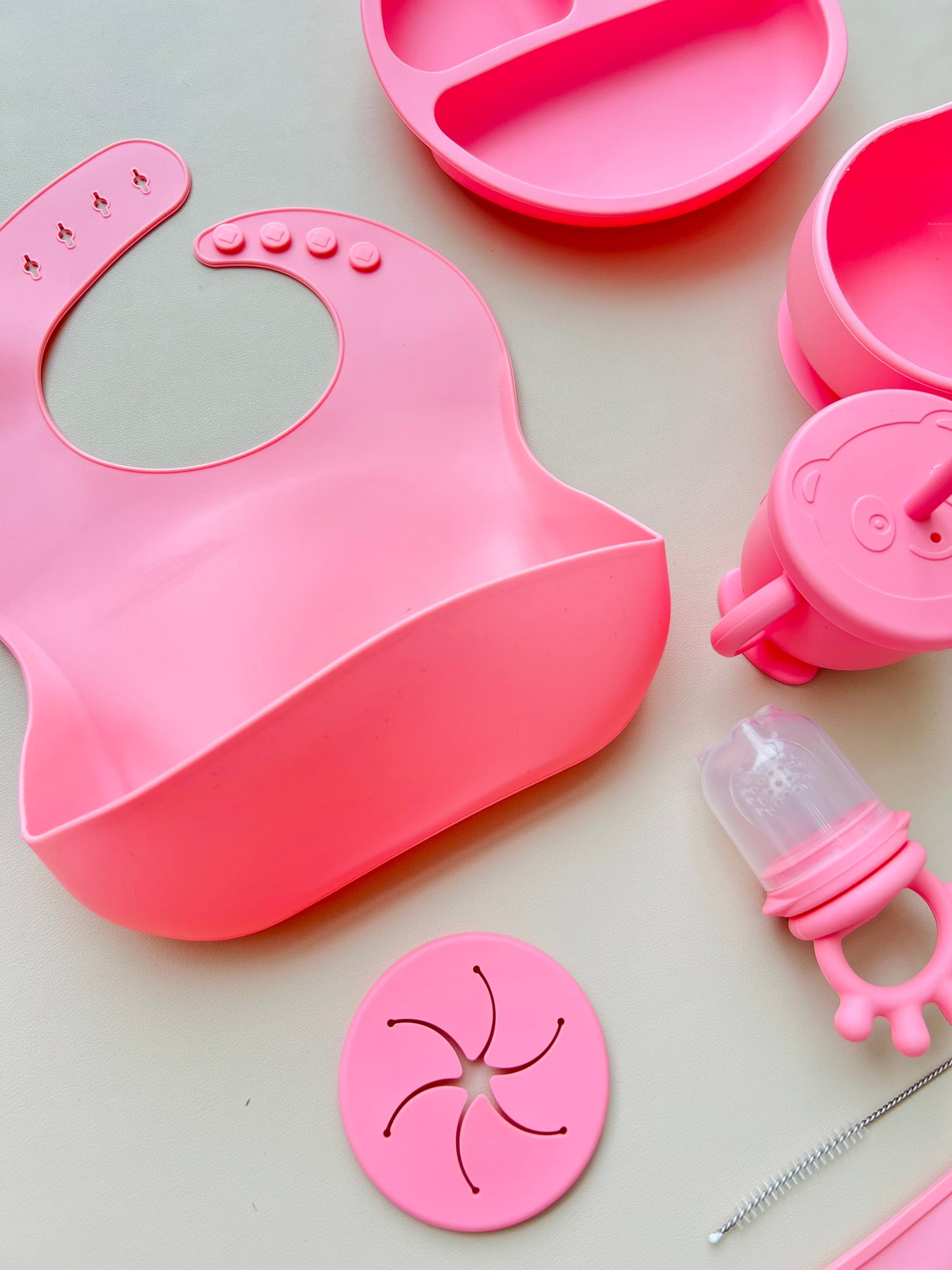 SET DE ALIMENTACIÓN COMPLEMENTARIA 9 PIEZAS ROSA