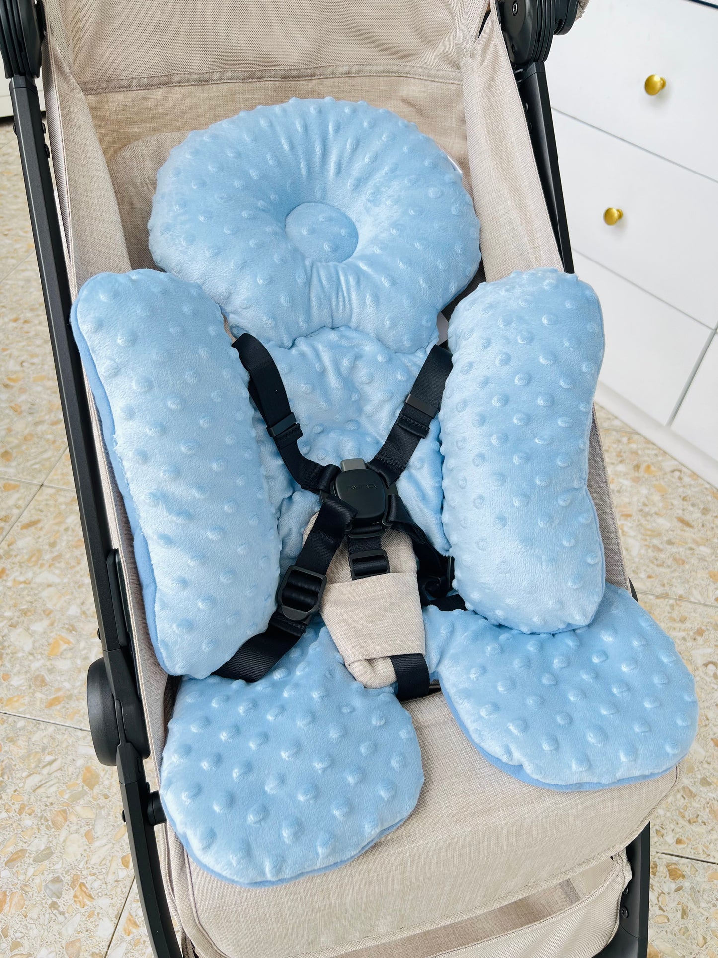 ALMOHADA PARA COCHE DOBLE COLOR AZUL