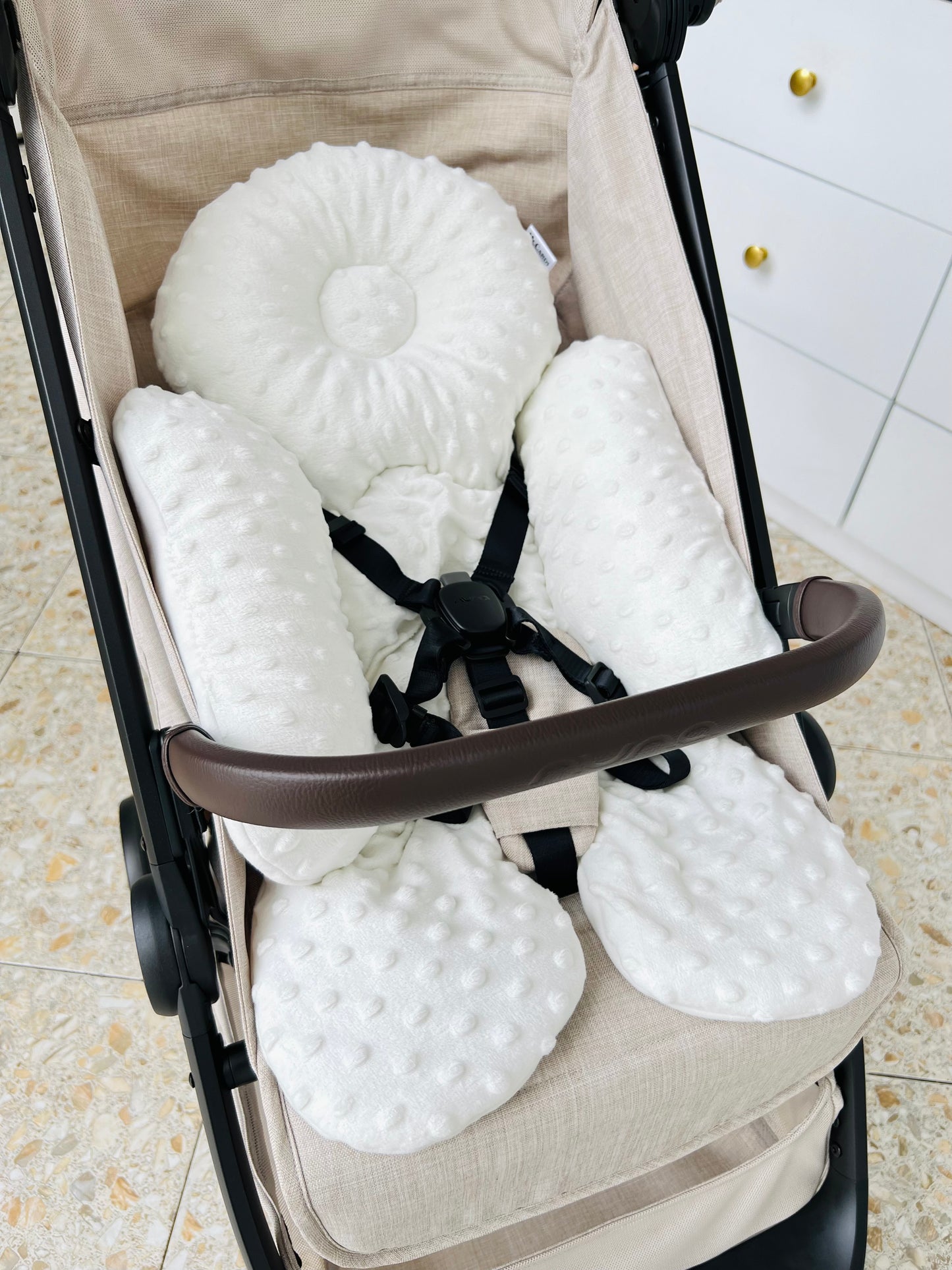 ALMOHADA PARA COCHE DOBLE COLOR MARFIL