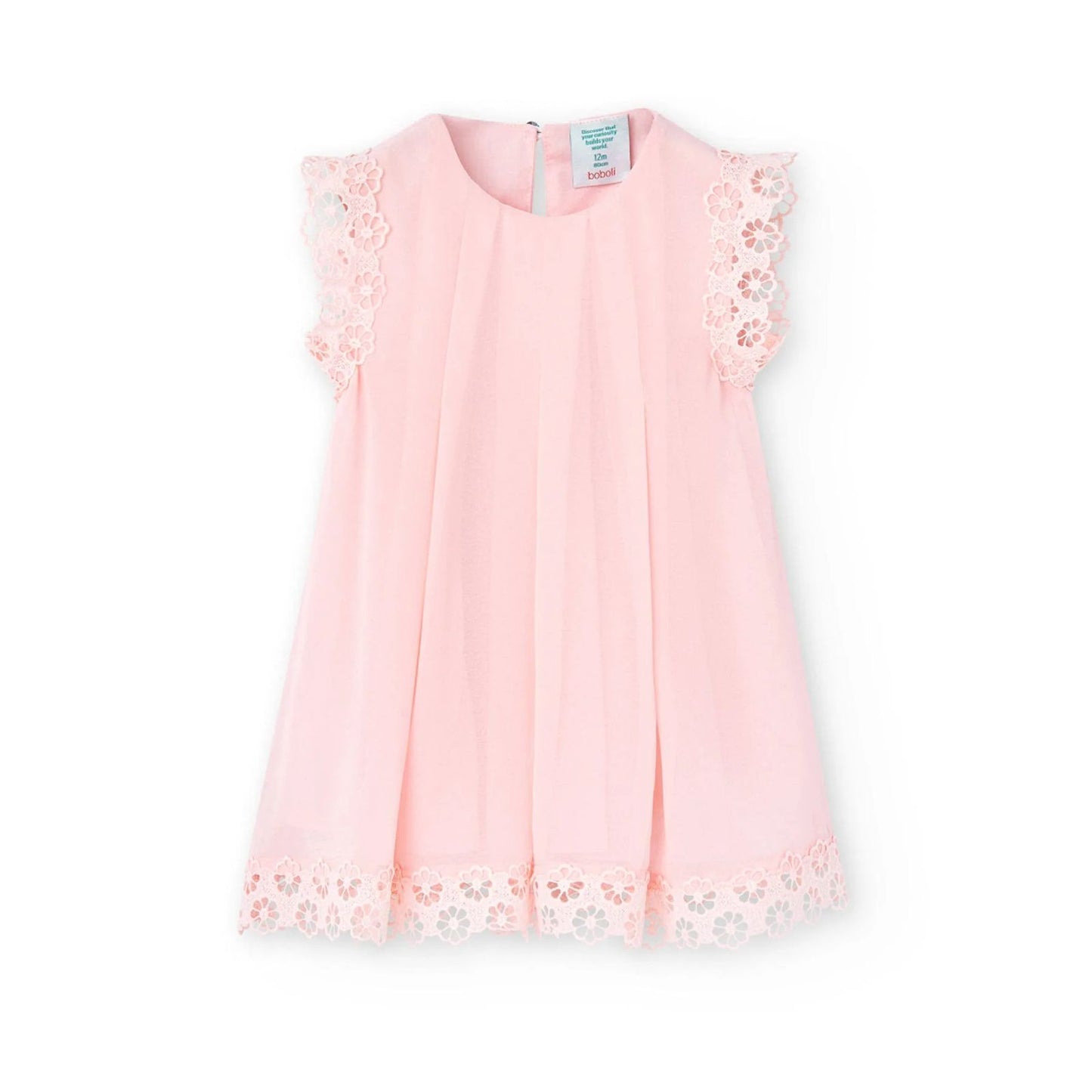 VESTIDO ROSA CON ENCAJE BOBOLI