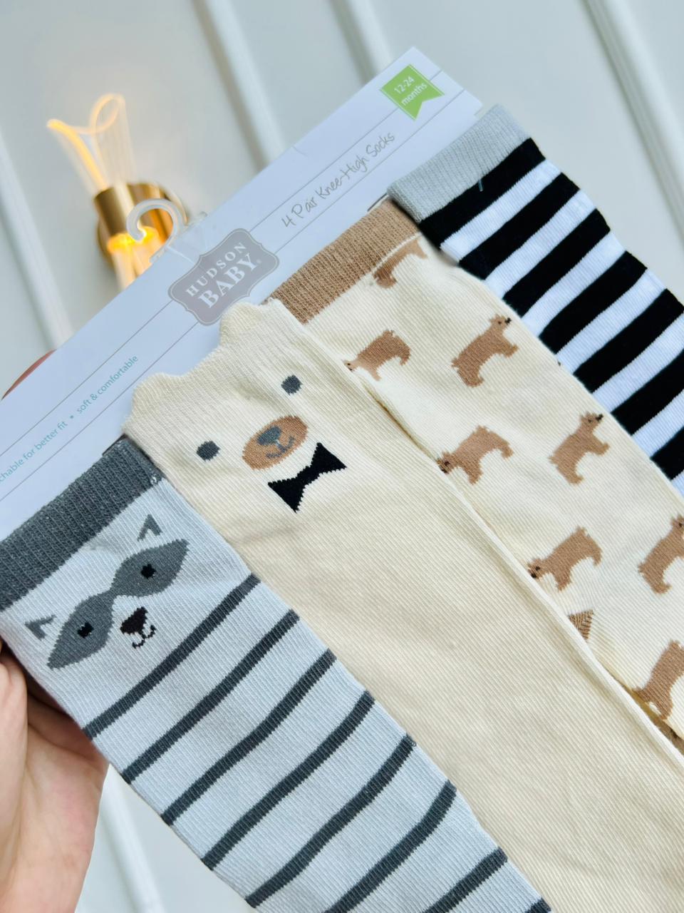 SET MEDIAS LARGAS HUDSON BABY - PACK DE 4 PARES - 12 A 24 MESES