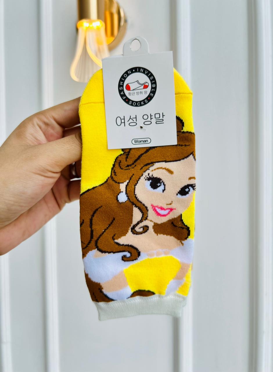 MEDIAS INFANTILES DE ALGODON - DISEÑO PRINCESA ESTILO BELLA