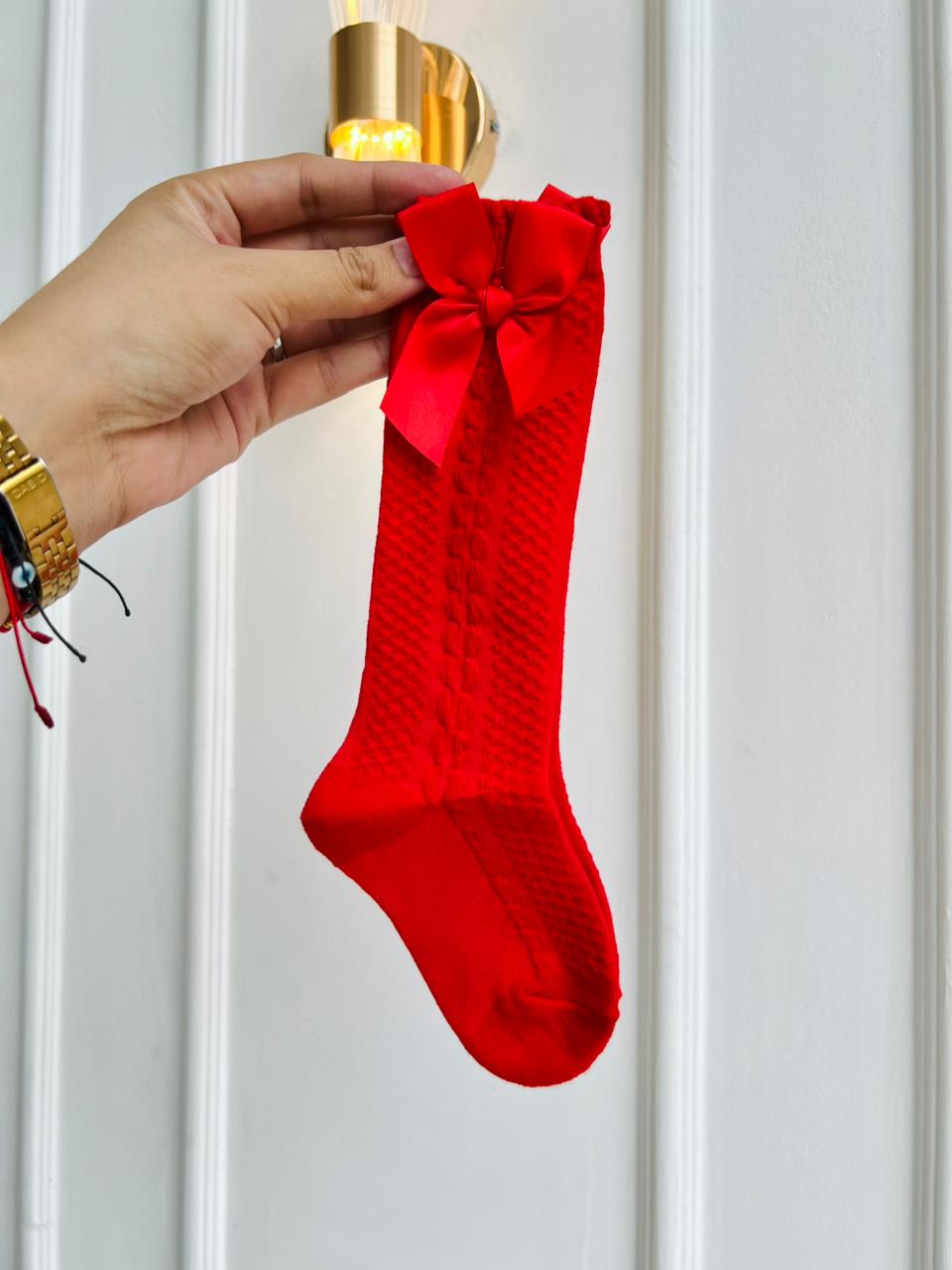 MEDIAS ESPAÑOLAS PARA BEBÉ - COLOR ROJO - TALLA M