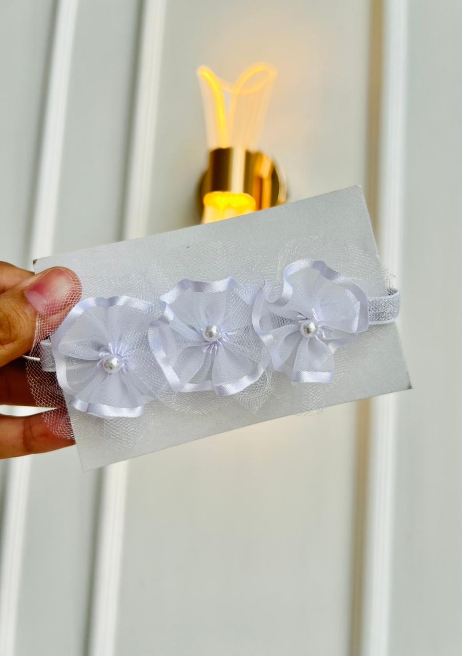 SET DE BALERINAS PARA BEBÉ CON DIADEMA - COLOR BLANCO