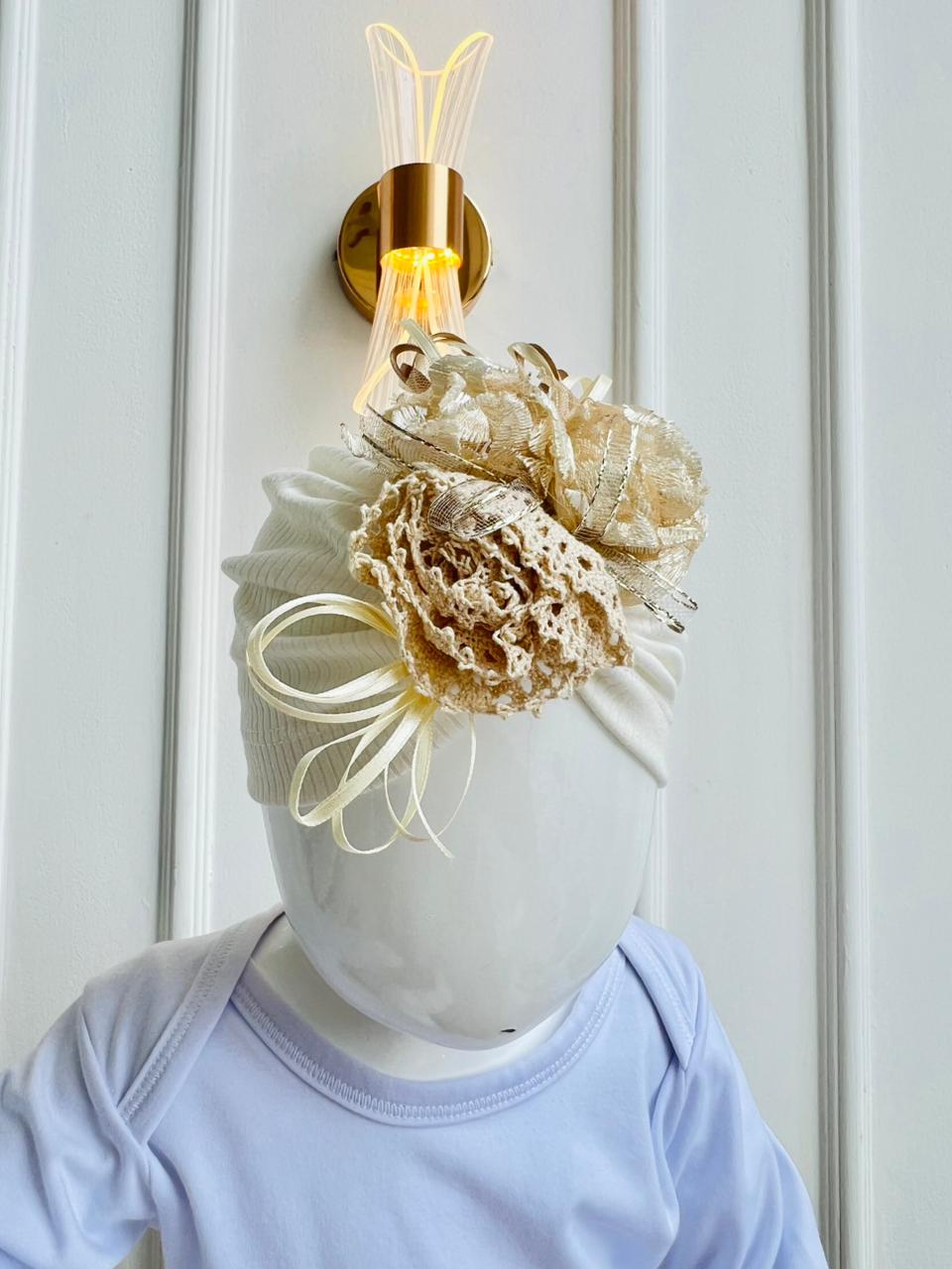 TURBANTES PARA BEBÉ - DISEÑO FLORAL VINTAGE - ESTILO ELEGANTE