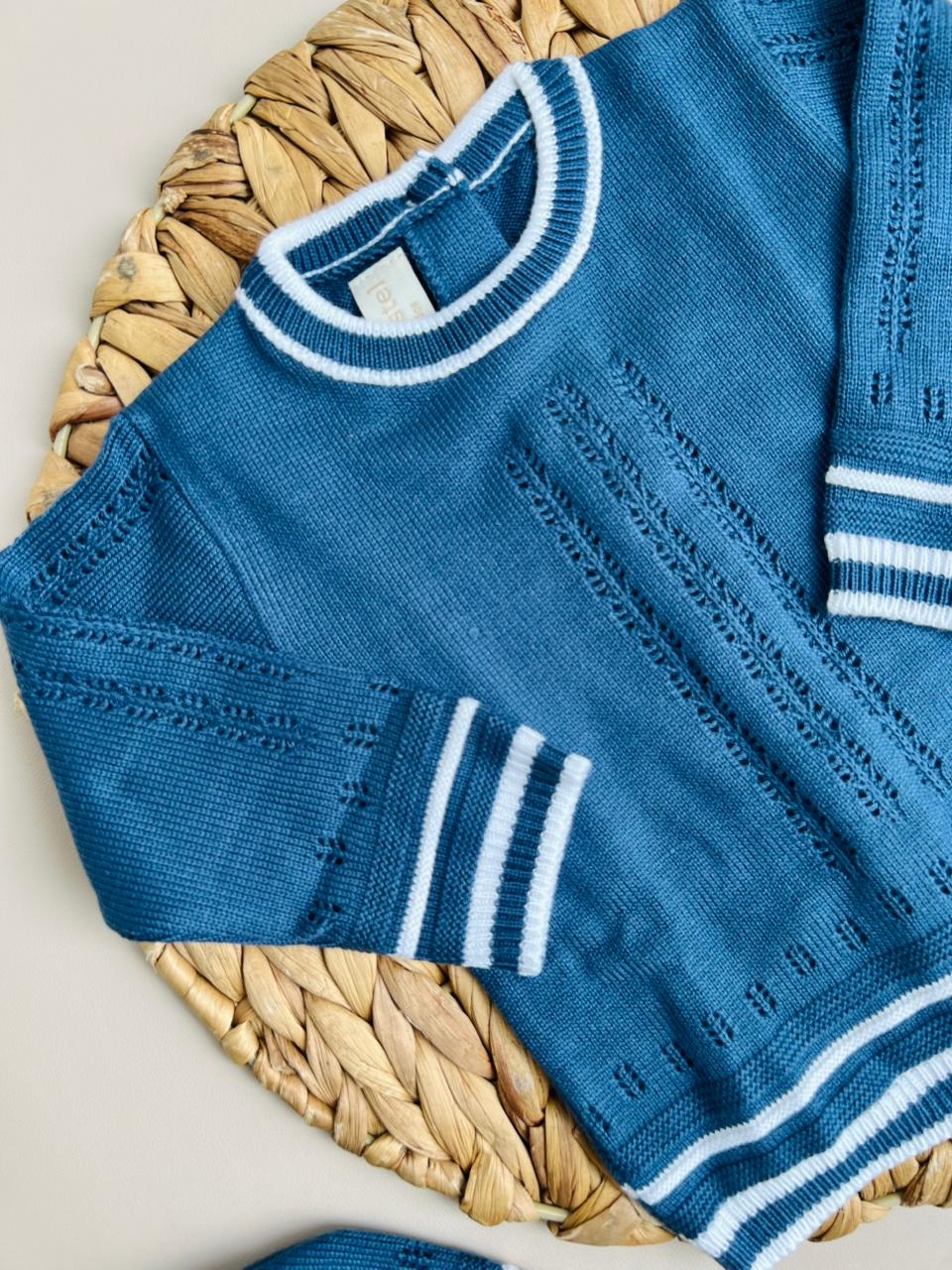 CONJUNTO CLASICO PARA BEBÉ - 4 PIEZAS - COLOR AZUL