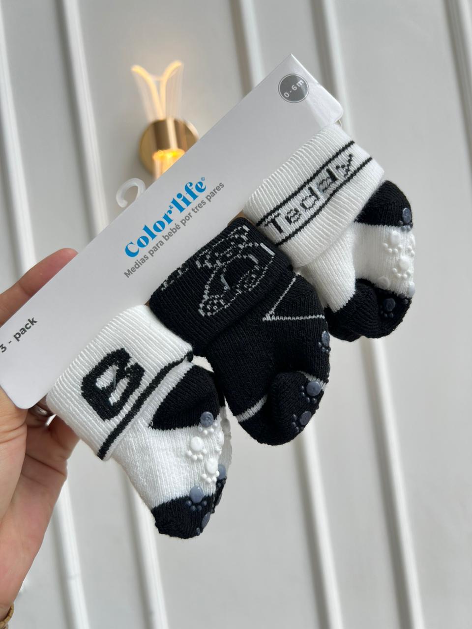SET MEDIAS MERLINO - PACK DE 3 PARES - 0 A 6 MESES - COLOR LIFE