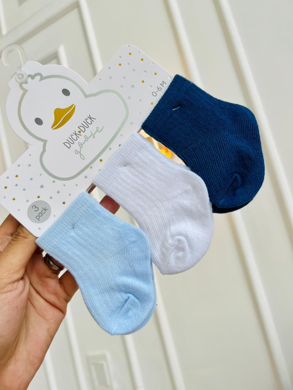 SET MEDIAS PLUSH ¨DUCK DUCK GOOSE¨ X3 - 0 A 6 MESES
