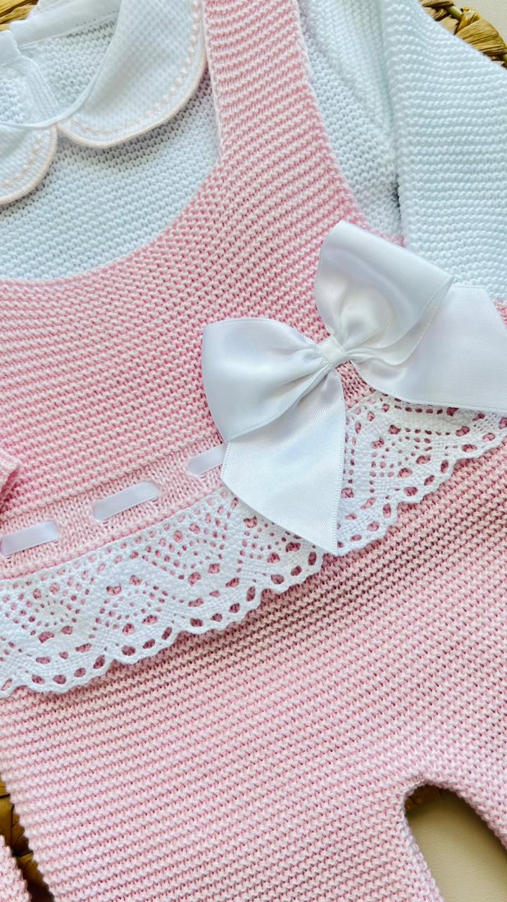 CONJUNTO MARA TEJIDO PREMIUM - DULZURA Y ELEGANCIA - COLOR ROSADO