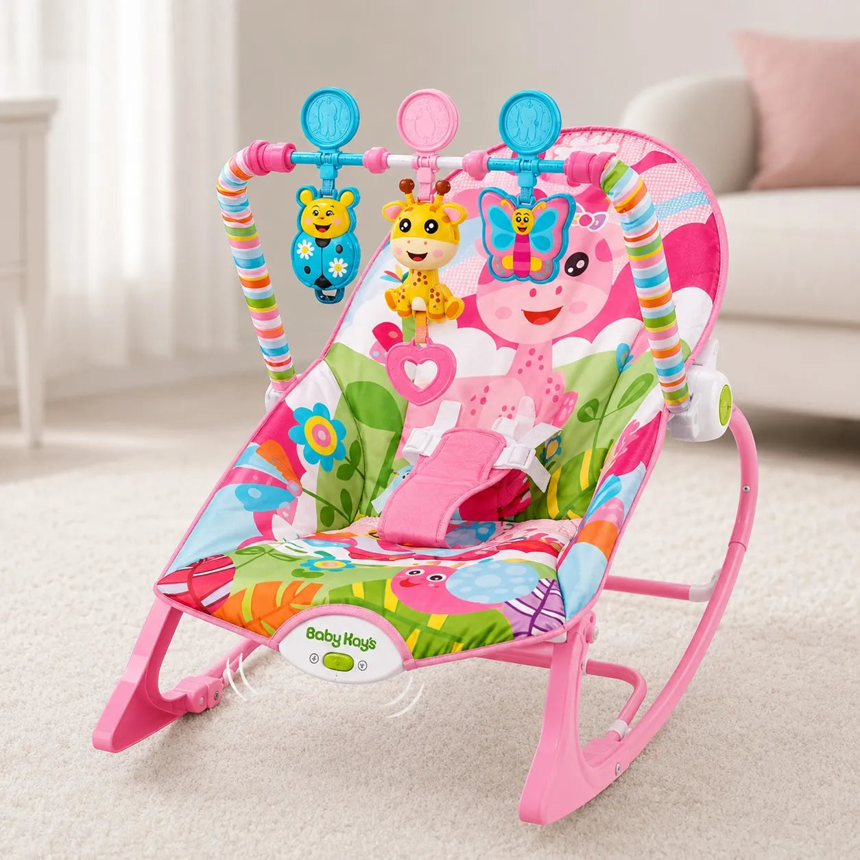 SILLA MECEDORA PARA BEBΓ MULTIFUNCIONAL - DISEΓO GIRAFA