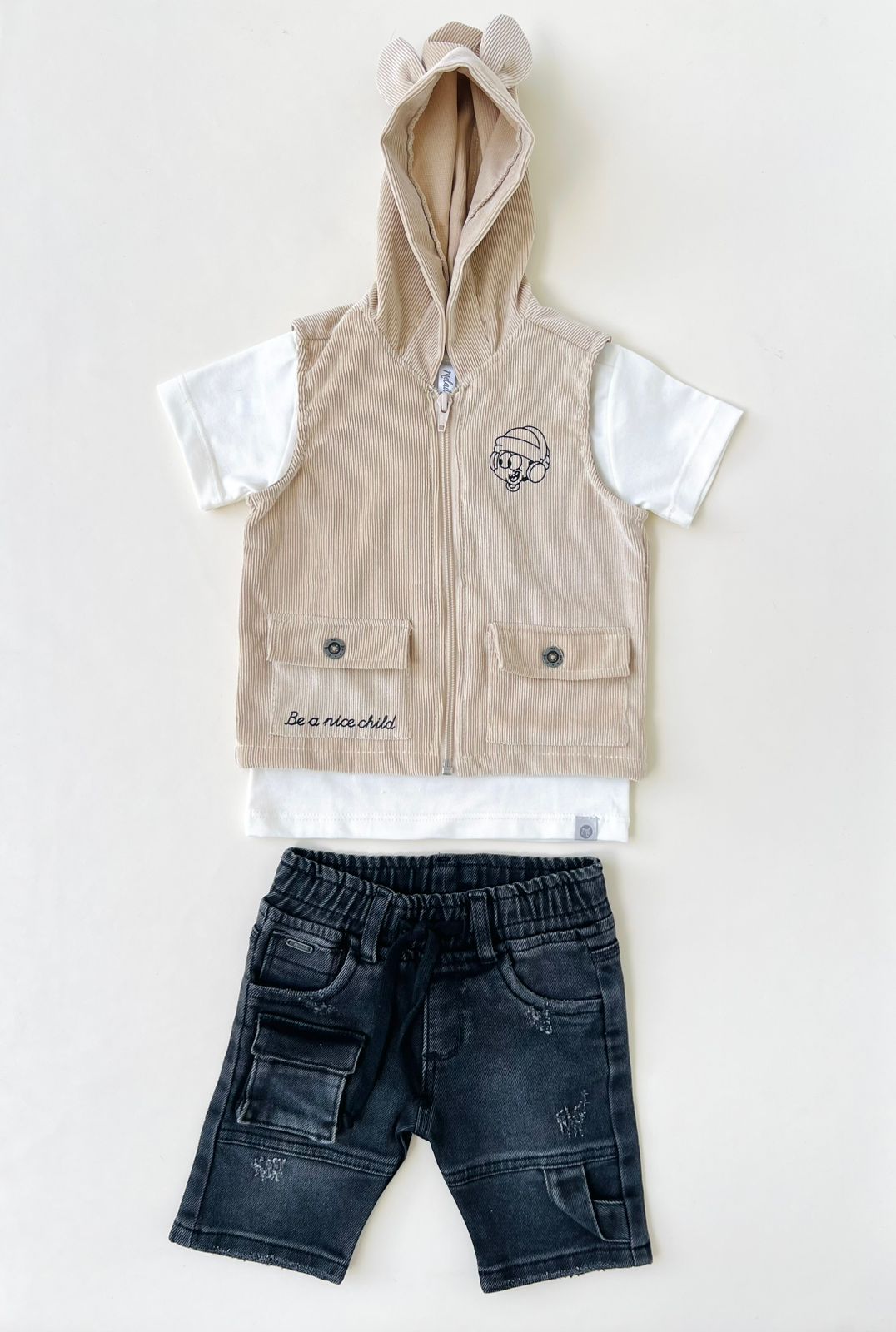 CONJUNTO 3 PIEZAS CON CHALECO