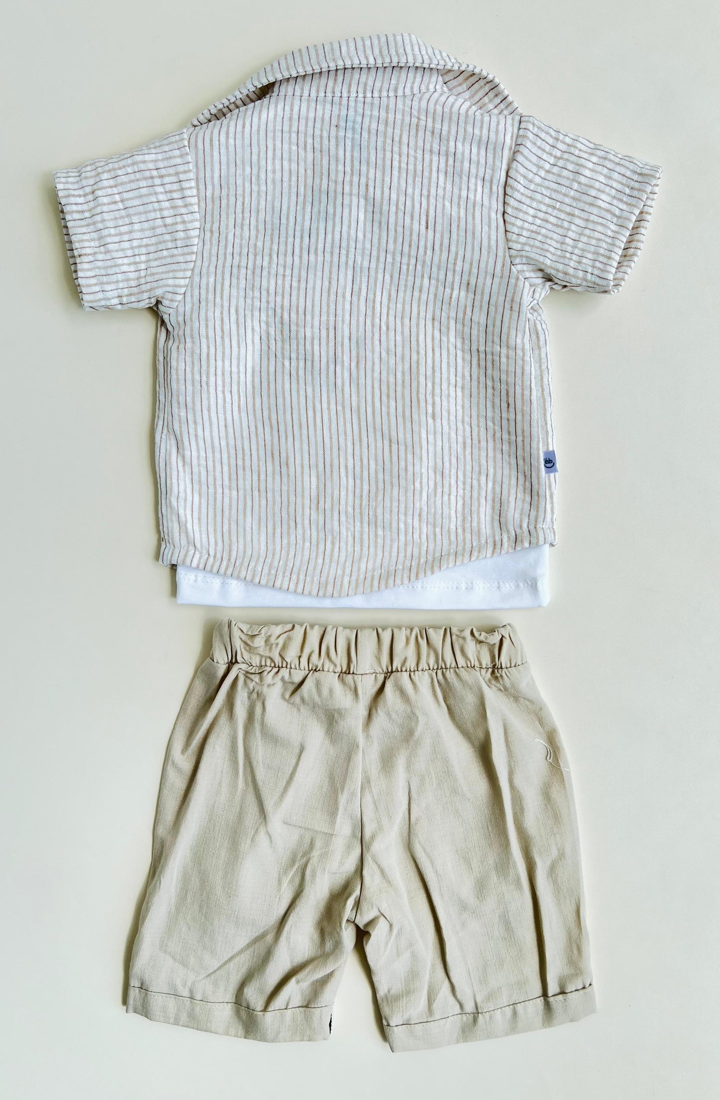 CONJUNTO CEBRITA A RAYAS BEIGE