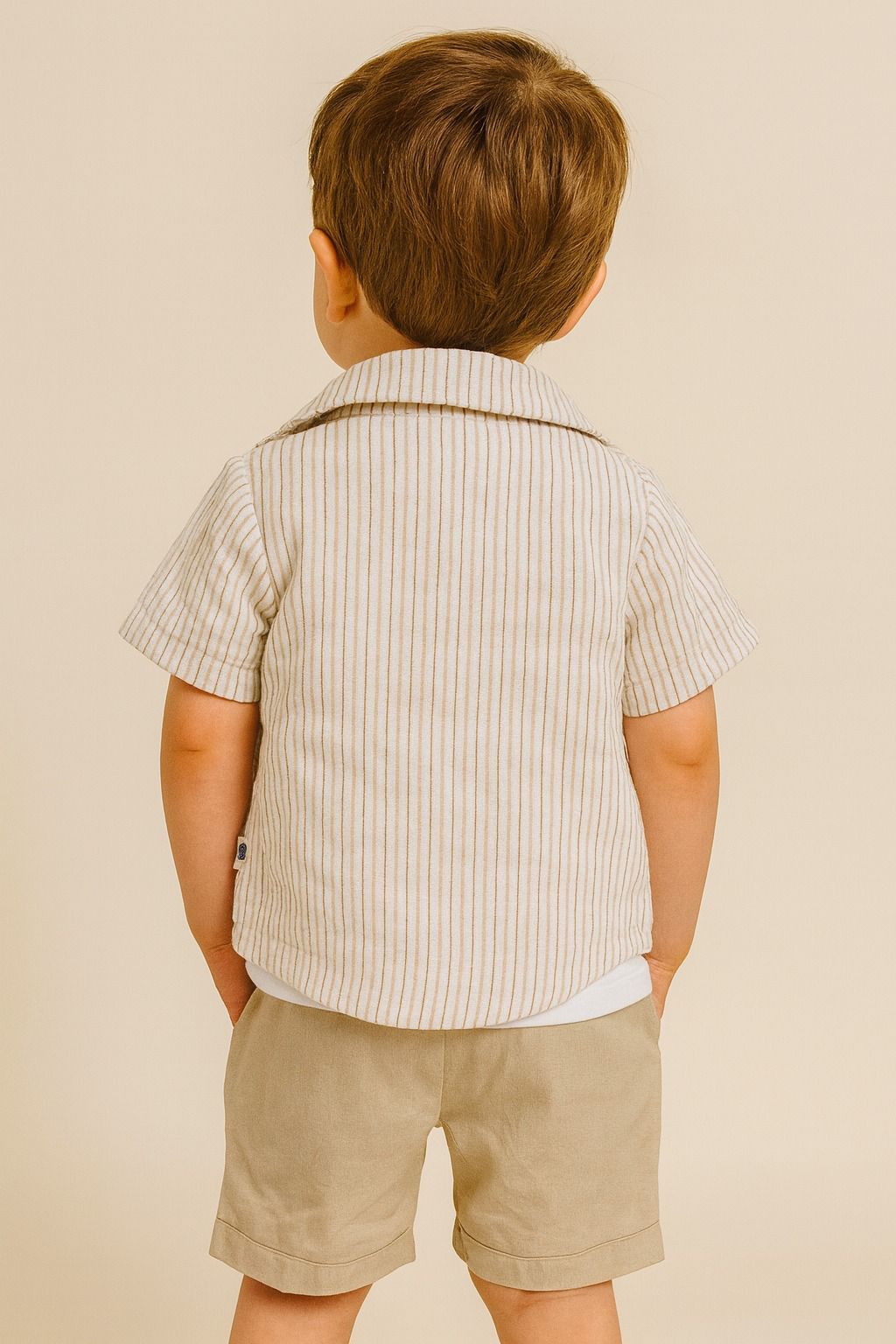 CONJUNTO CEBRITA A RAYAS BEIGE
