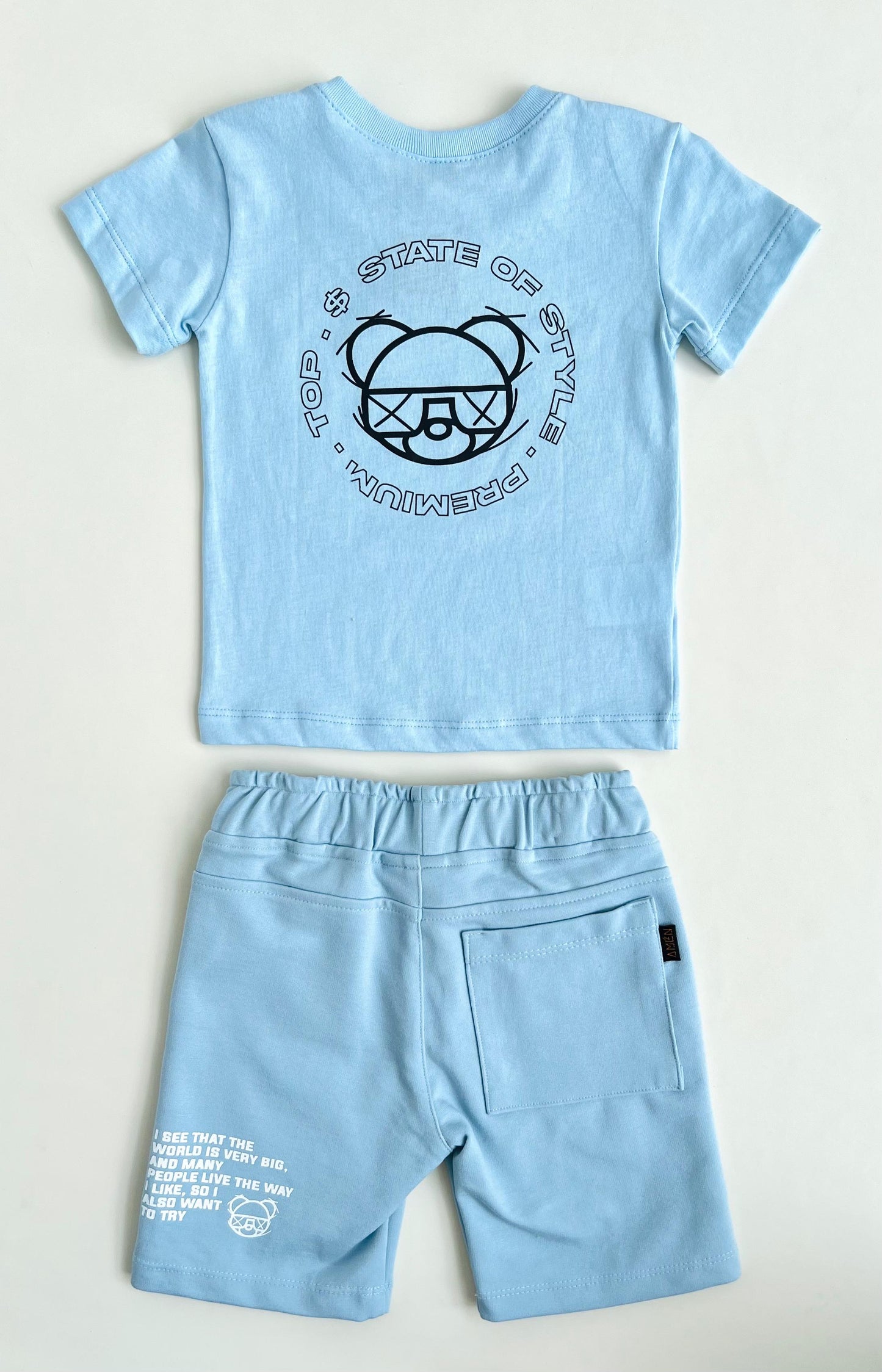 SET INFANTIL CON ESTAMPADO DIVERTIDO AMÉN