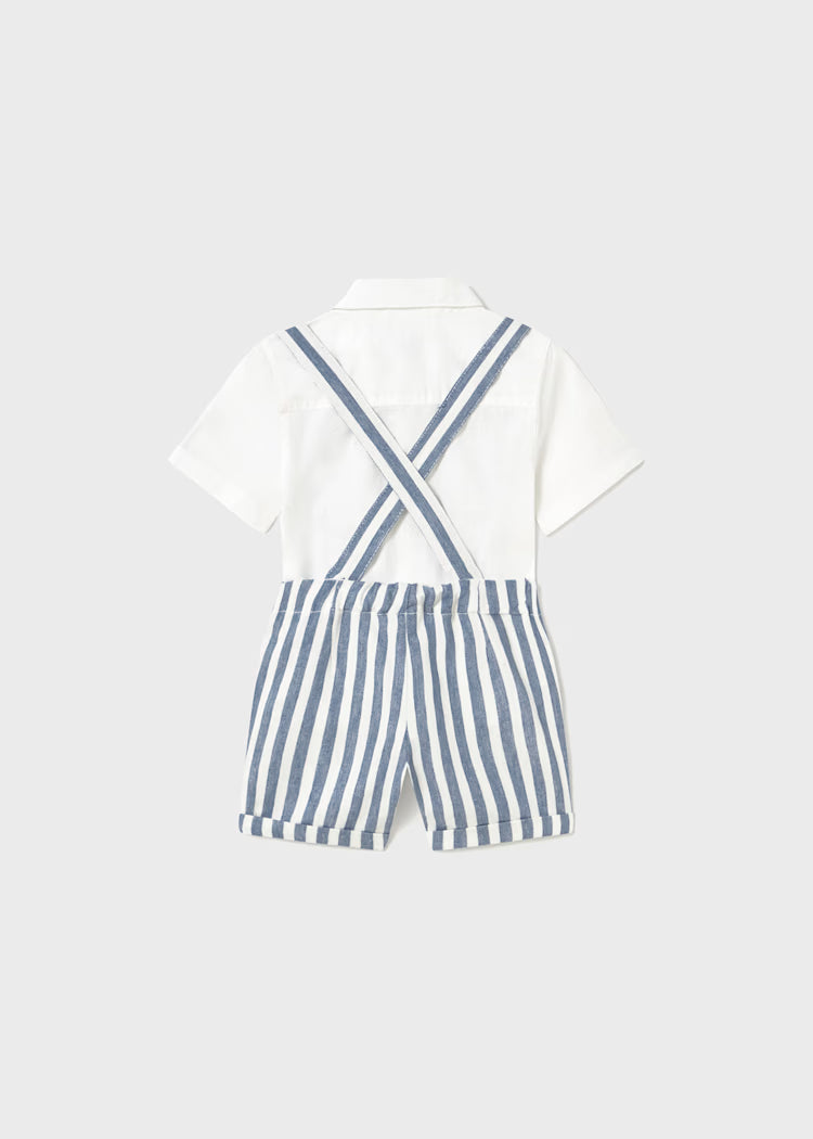 CONJUNTO BERMUDA Y CAMISA RAYAS CON PAJARITA BEBÉ MAYORAL
