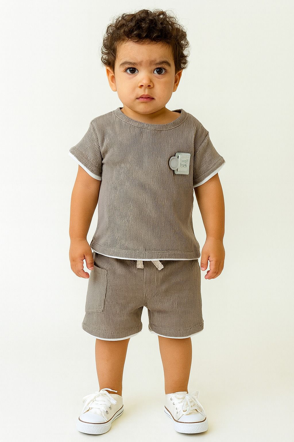 CONJUNTO INFANTIL TEJIDO WAFFLE