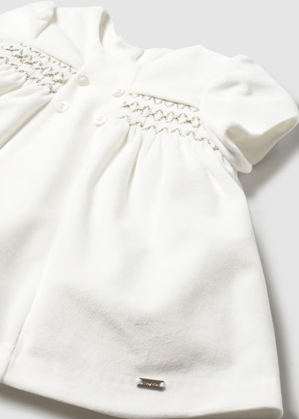 VESTIDO LUX TERCIOPELO MARFIL EUROPEO MAYORAL