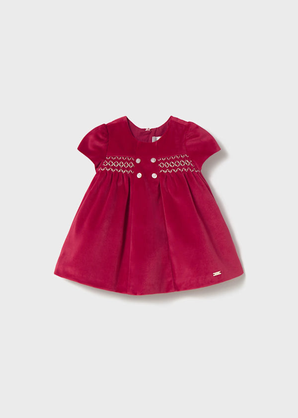 VESTIDO LUX TERCIOPELO ROJO EUROPEO MAYORAL