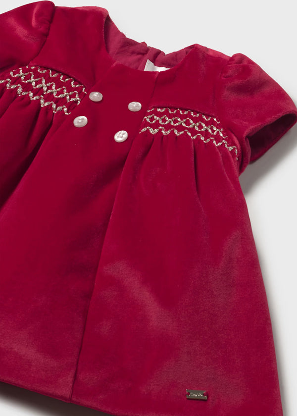 VESTIDO LUX TERCIOPELO ROJO EUROPEO MAYORAL