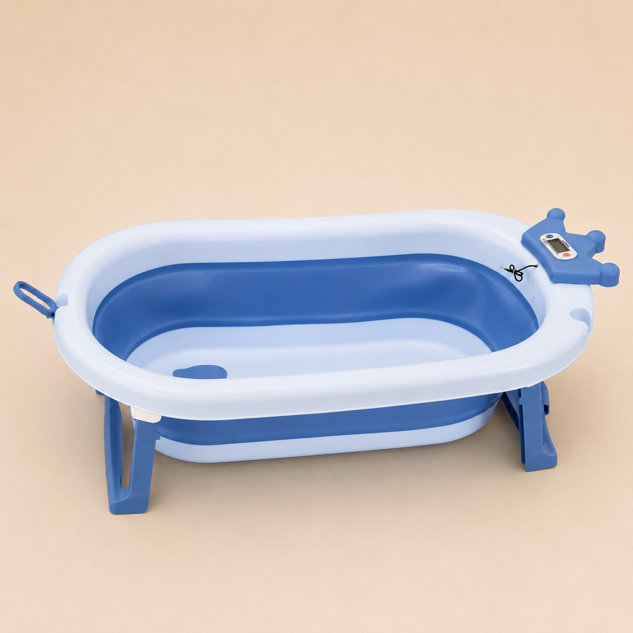Bañera Alta Plegable con Soporte para Bebé – Termómetro Digital, Canastilla y Juguetes Incluidos