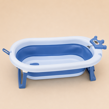 Bañera Alta Plegable con Soporte para Bebé – Termómetro Digital, Canastilla y Juguetes Incluidos