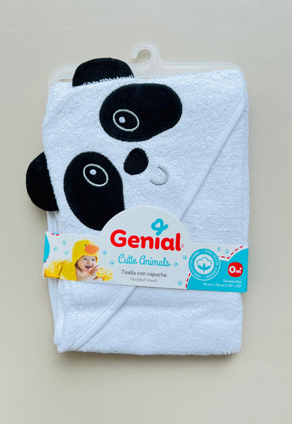 TOALLA BABY CON CAPOTA MUÑECOS GENIAL