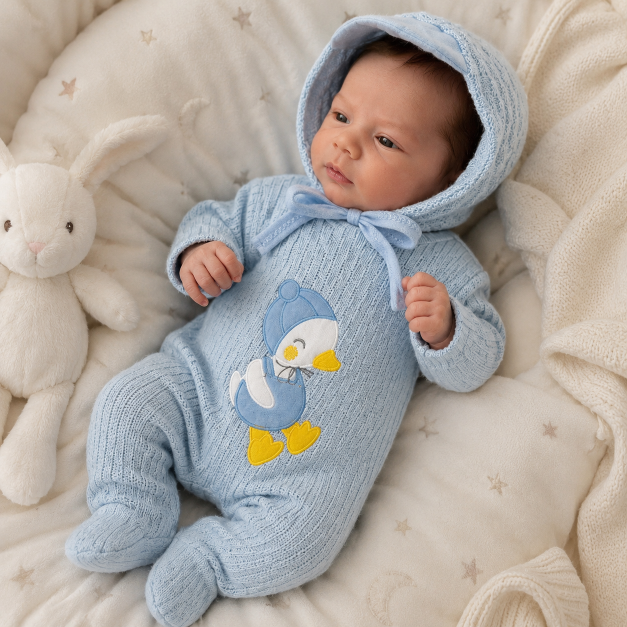 Ajuar Recién Nacido Pingüino Azul 8 Piezas – Mara Baby