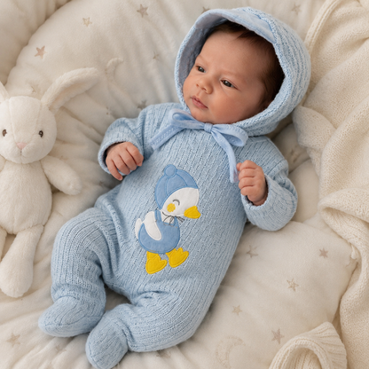 Ajuar Recién Nacido Pingüino Azul 8 Piezas – Mara Baby