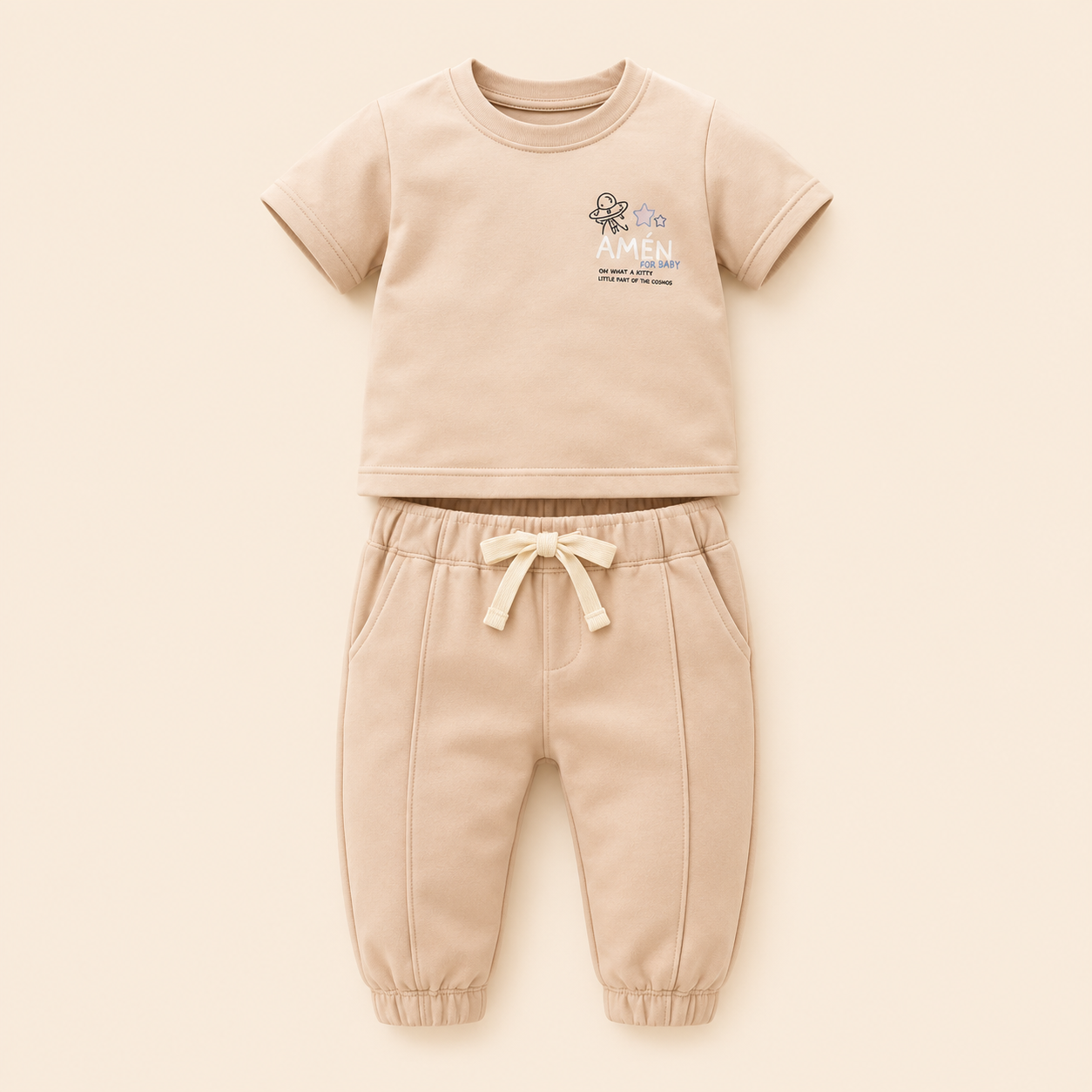 ⭕️ CONJUNTO 3 PIEZAS BEIGE | MARA BABY