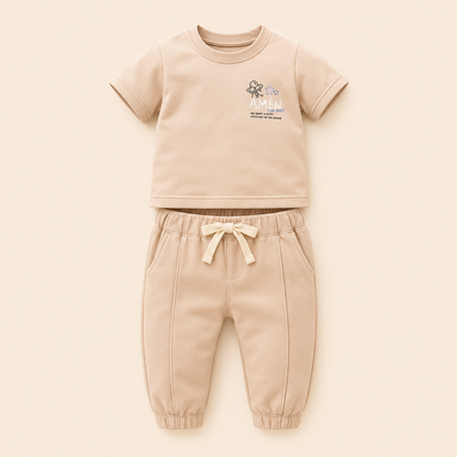 ⭕️ CONJUNTO 3 PIEZAS BEIGE | MARA BABY