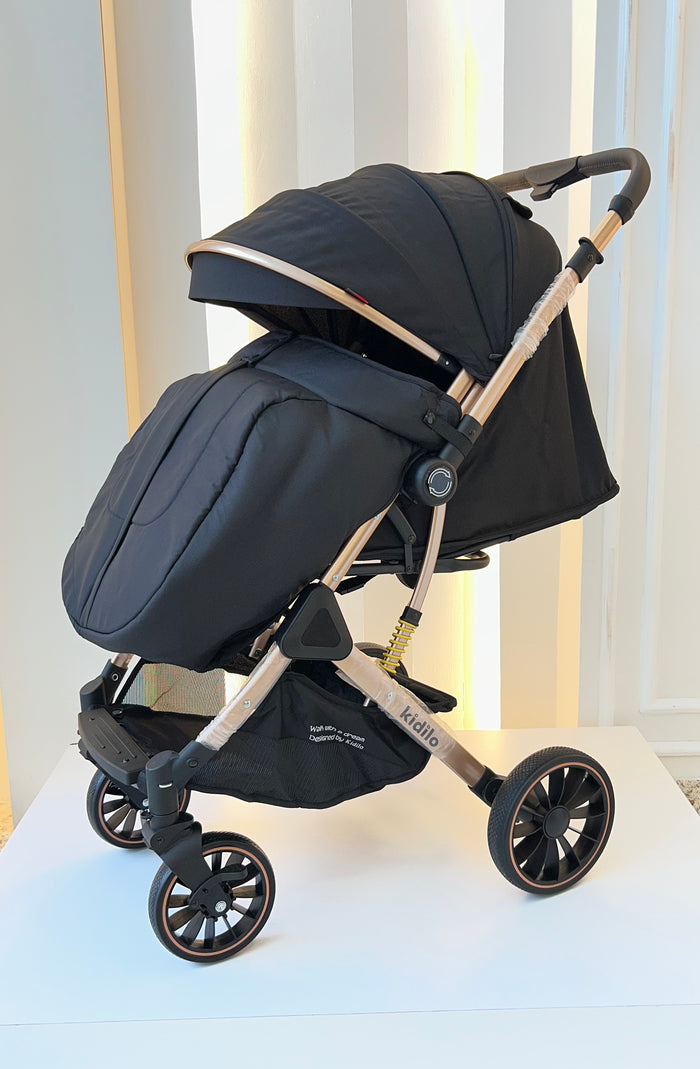 COCHE MALETA CAVIAR KIDILO-NEGRO |MARA BABY TIENDA