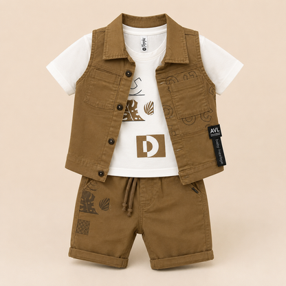 ⭕️ CONJUNTO 3 PIEZAS KIDS terracota | MARA BABY