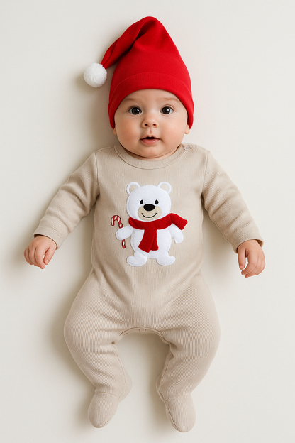 ENTERIZO NAVIDEÑO DE OSITO CON GORRO