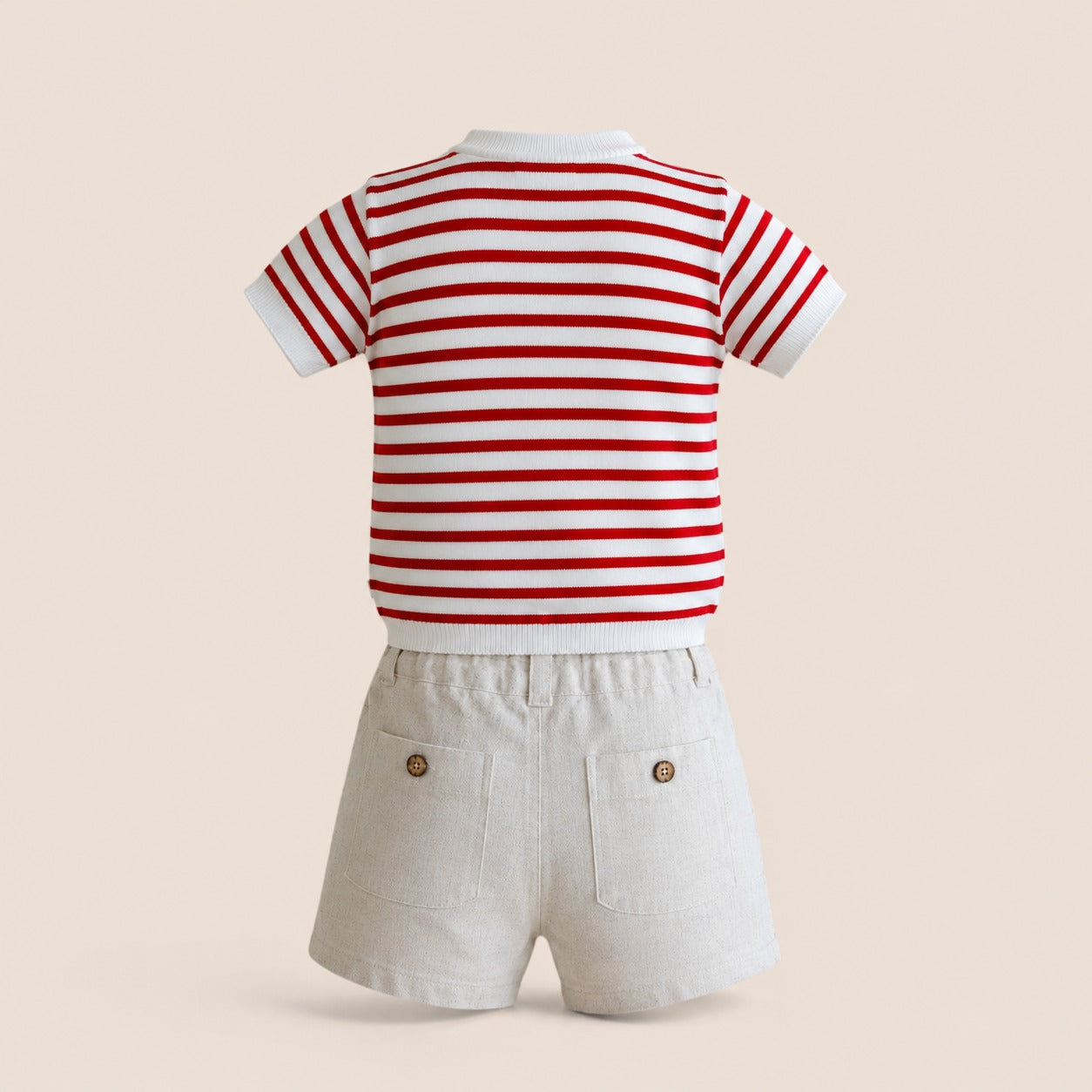 CONJUNTO CLÁSICO RAYAS ROJAS