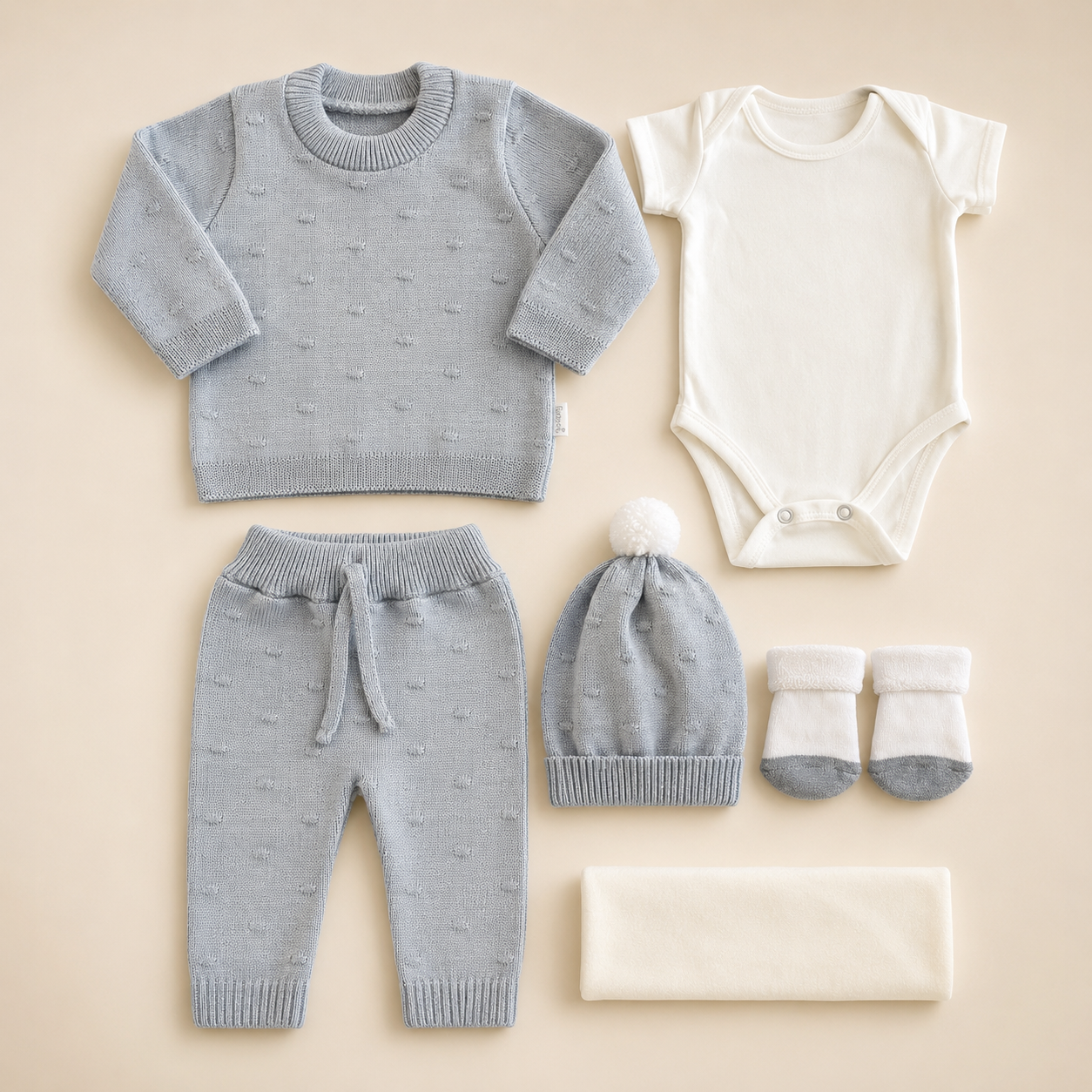 PRIMER DÍA TEJIDO REF. MORGAN- GRIS | MARA BABY