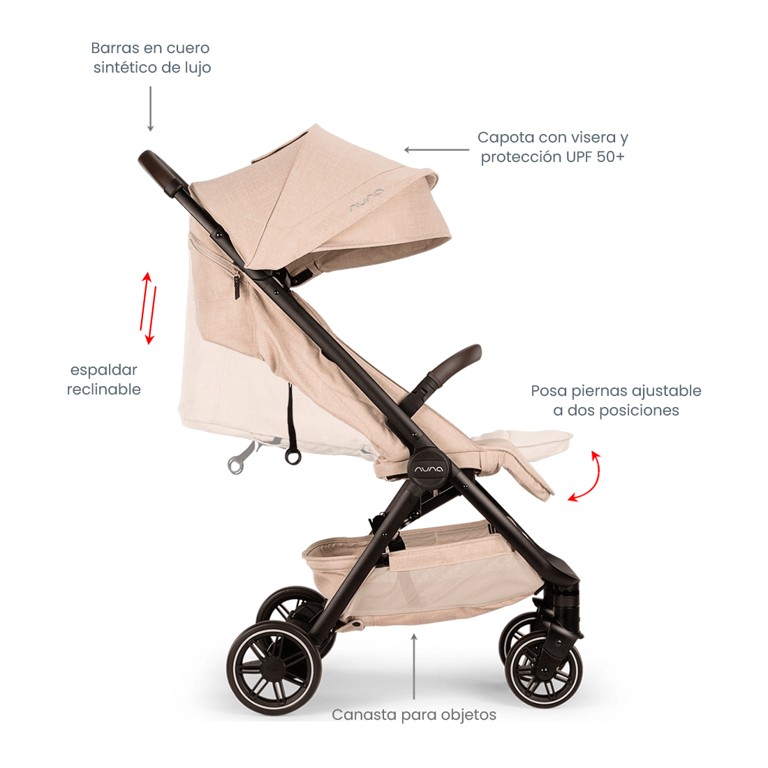 Coche para bebé NUNA TRVL Biscotti