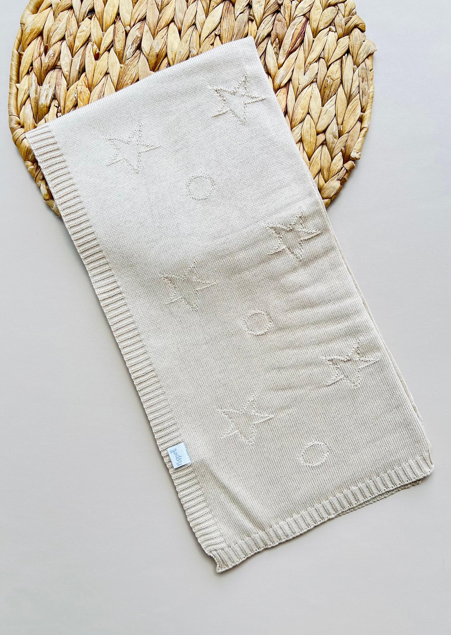COBIJA TEJIDA ESTRELLAS BEIGE PUPPET