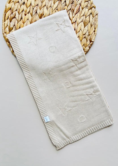 COBIJA TEJIDA ESTRELLAS BEIGE PUPPET