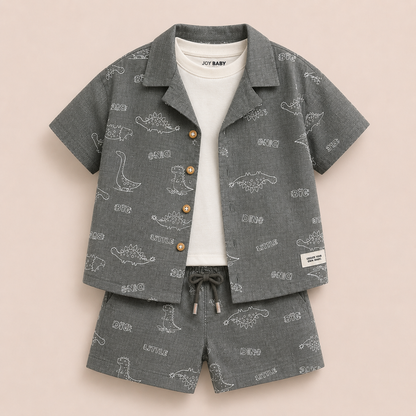 ⭕️ CONJUNTO 3 PIEZAS- JOY BABY - GRIS