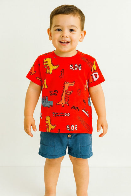 CONJUNTO EUROPEO SHORT DENIM DINO - LOSAN