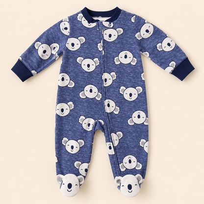 Pijama Enterizo Bebé Niño Koala Azul Marino con Cierre | Mara Baby
