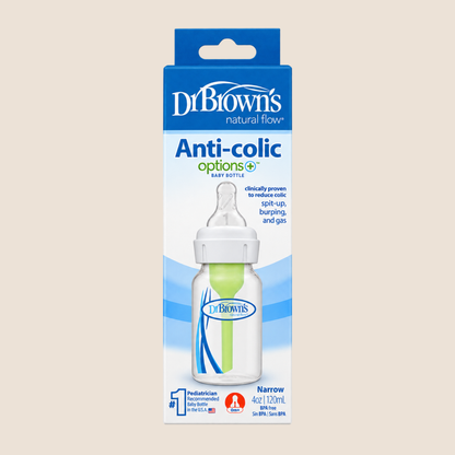 Biberón Anticólico Dr. Brown's Options+ Cuello Angosto 4oz/120mL