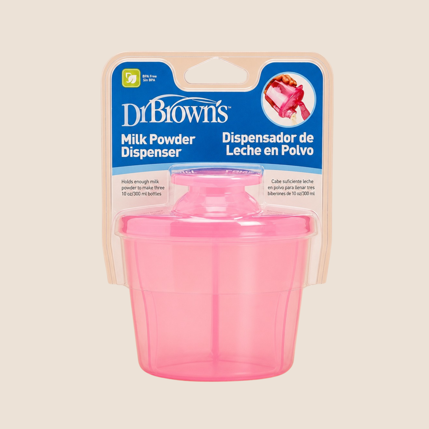 Dr. Brown's Dispensador de Leche en Polvo - Rosa