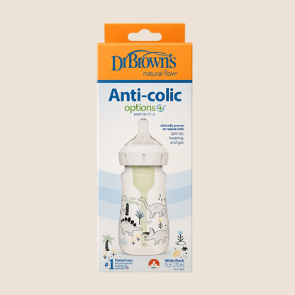 Dr. Brown's Anti-Colic Options+ Biberón Wide-Neck 270ml - Dinosaurios