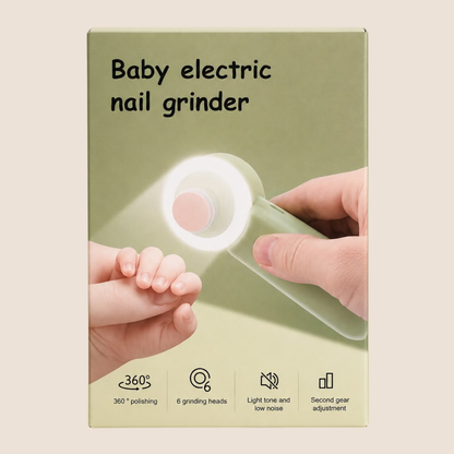 Lima Eléctrica para Uñas de Bebé con Luz LED y 6 Cabezales